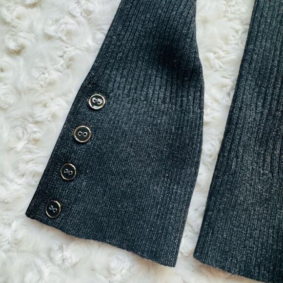 Cable & Gauge Womens Charcoal Grey Ribbed Chunky Cozy Mock Turtleneck Medium - Picture 12 of 12